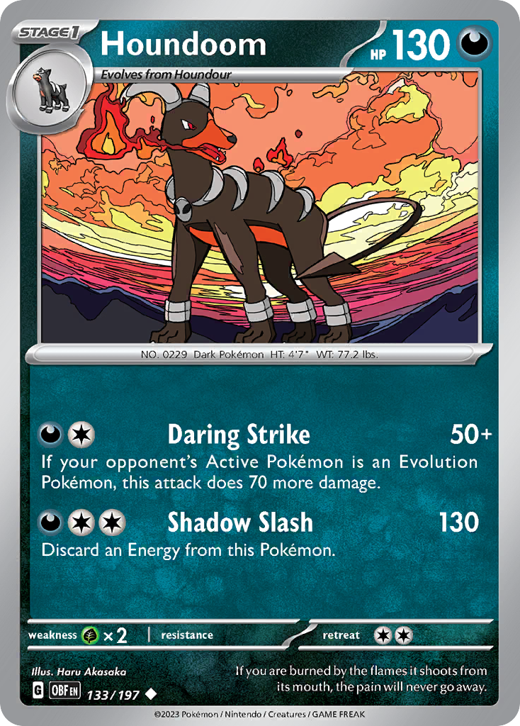 Houndoom Obsidian Flames Pokemon Card