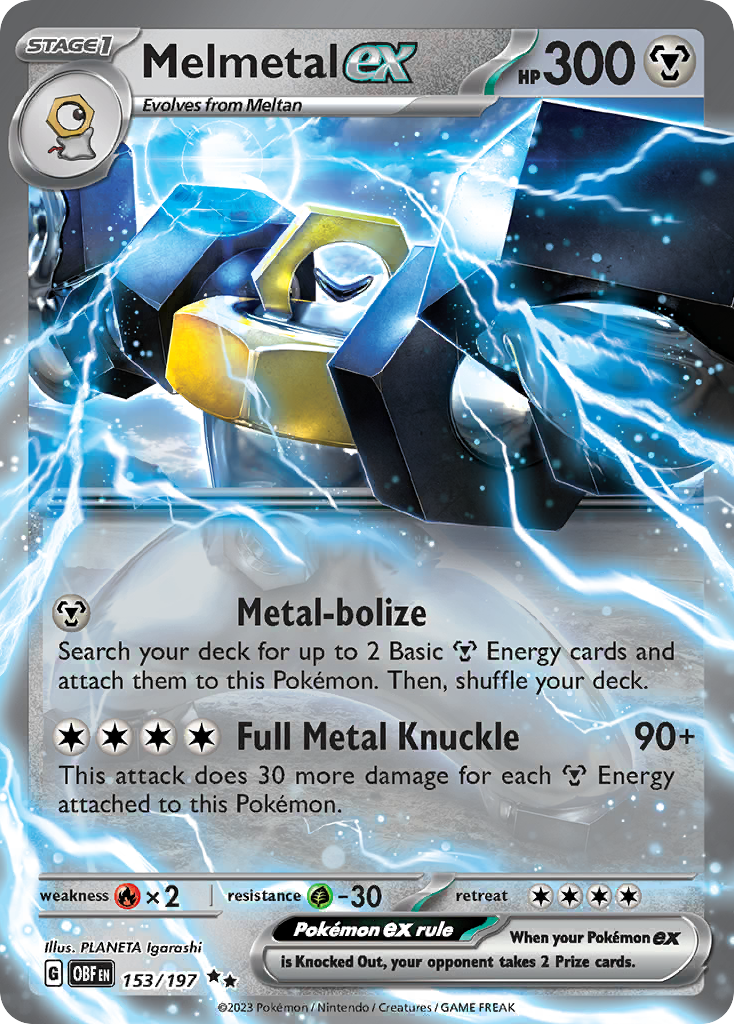Melmetal ex Obsidian Flames Pokemon Card