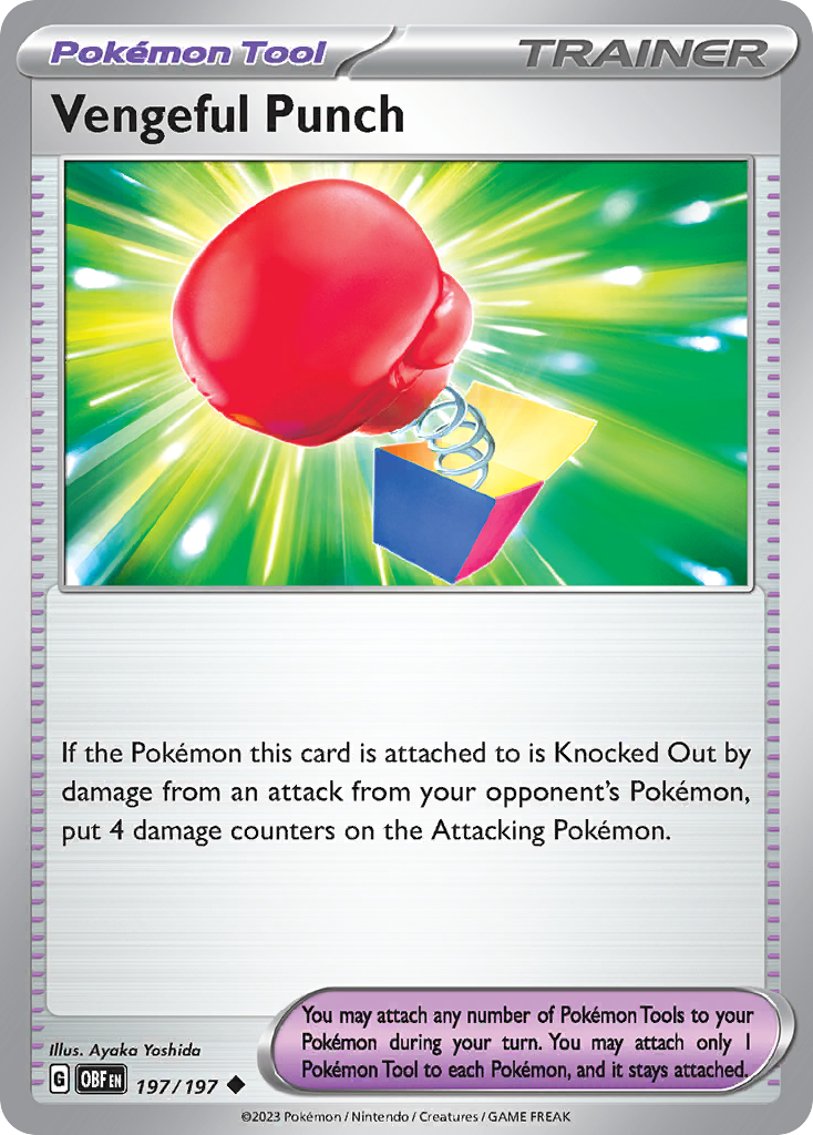 Vengeful Punch Obsidian Flames Pokemon Card