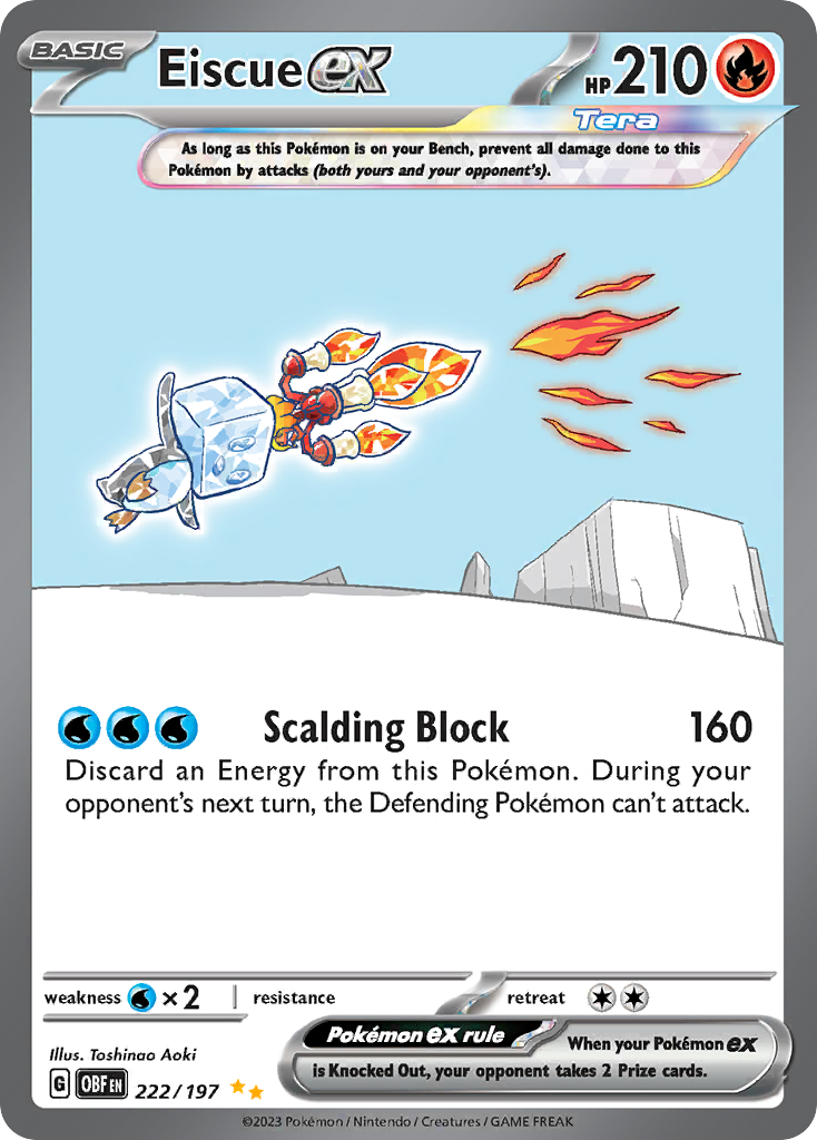 Eiscue ex Obsidian Flames Pokemon Card
