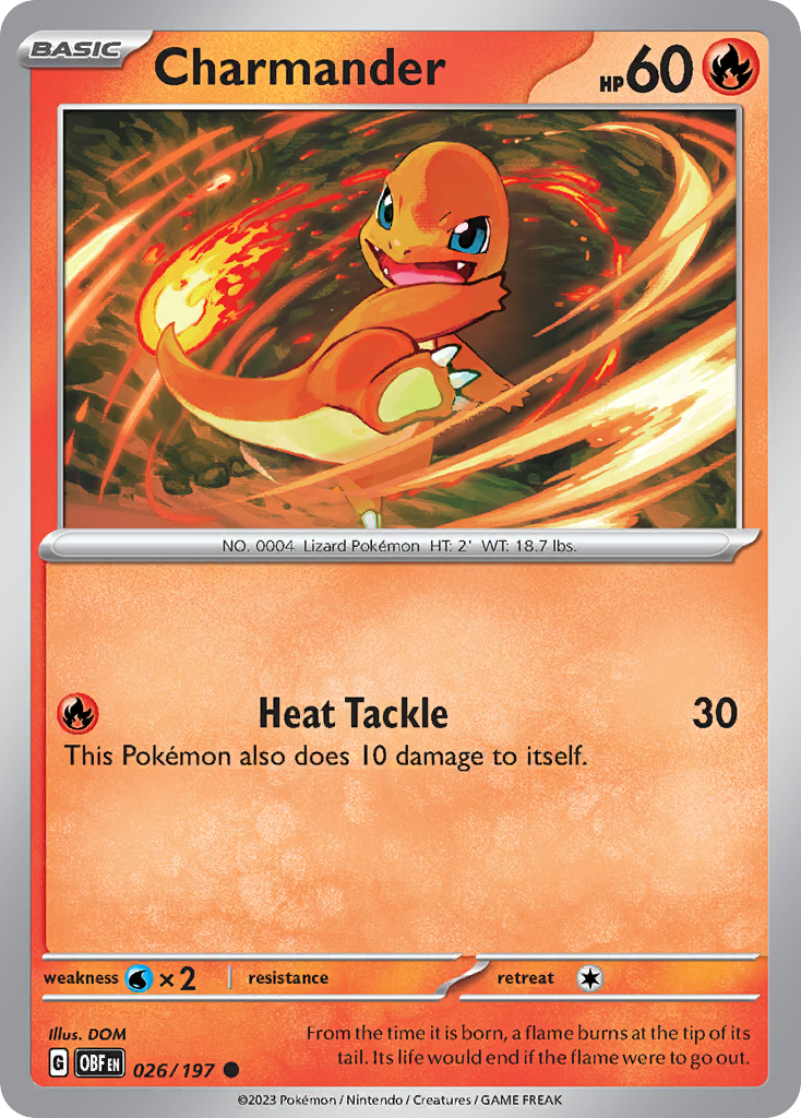 Charmander Obsidian Flames Pokemon Card