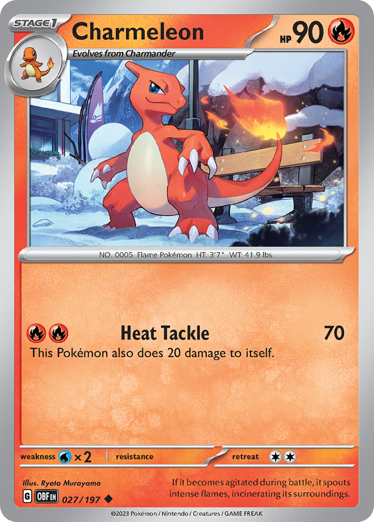 Charmeleon Obsidian Flames Pokemon Card