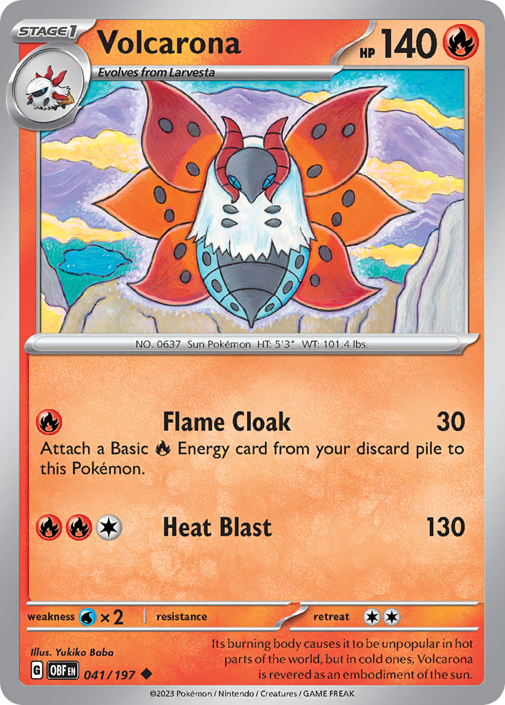 Volcarona Obsidian Flames Pokemon Card