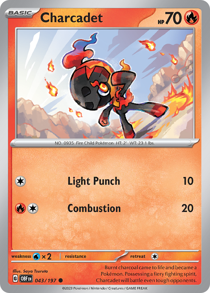 Charcadet Obsidian Flames Pokemon Card