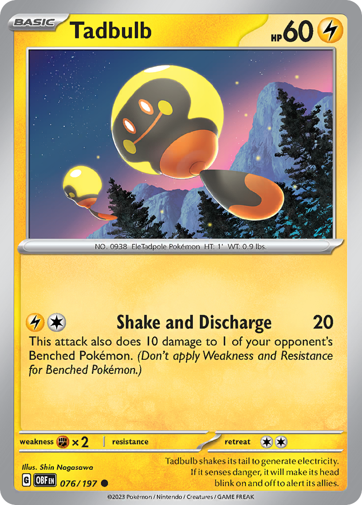 Tadbulb Obsidian Flames Pokemon Card