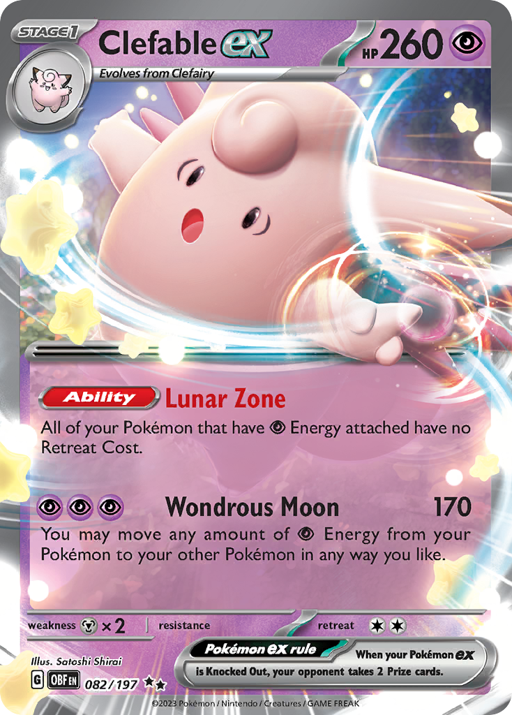 Clefable EX Obsidian Flames Pokemon Card