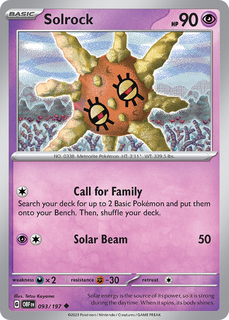 Solrock Obsidian Flames Pokemon Card