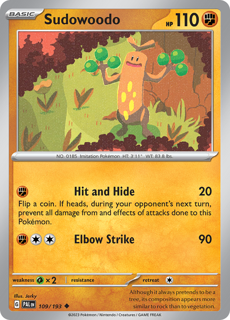 Sudowoodo Paldea Evolved Pokemon Card