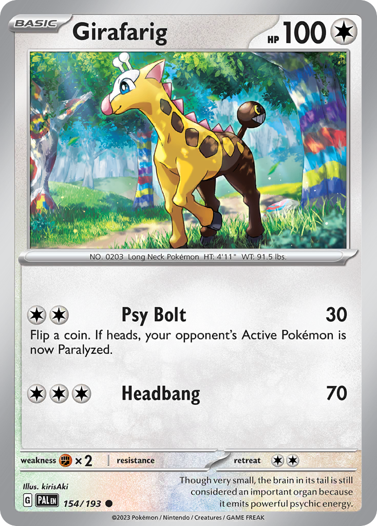 Girafarig Paldea Evolved Pokemon Card