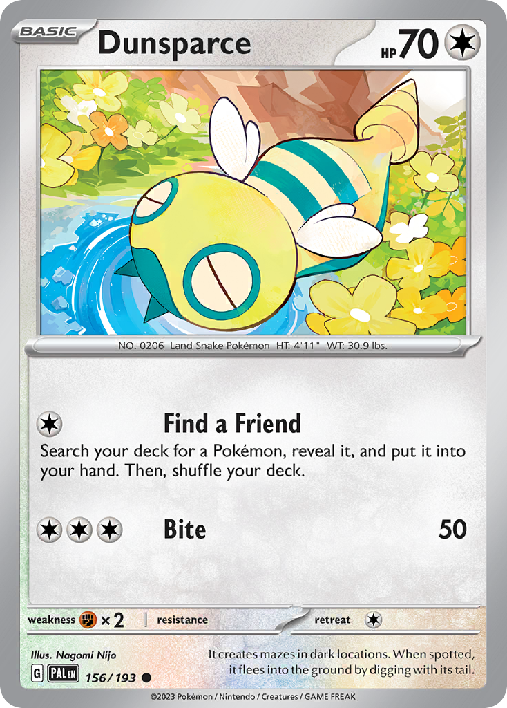 Dunsparce Paldea Evolved Pokemon Card