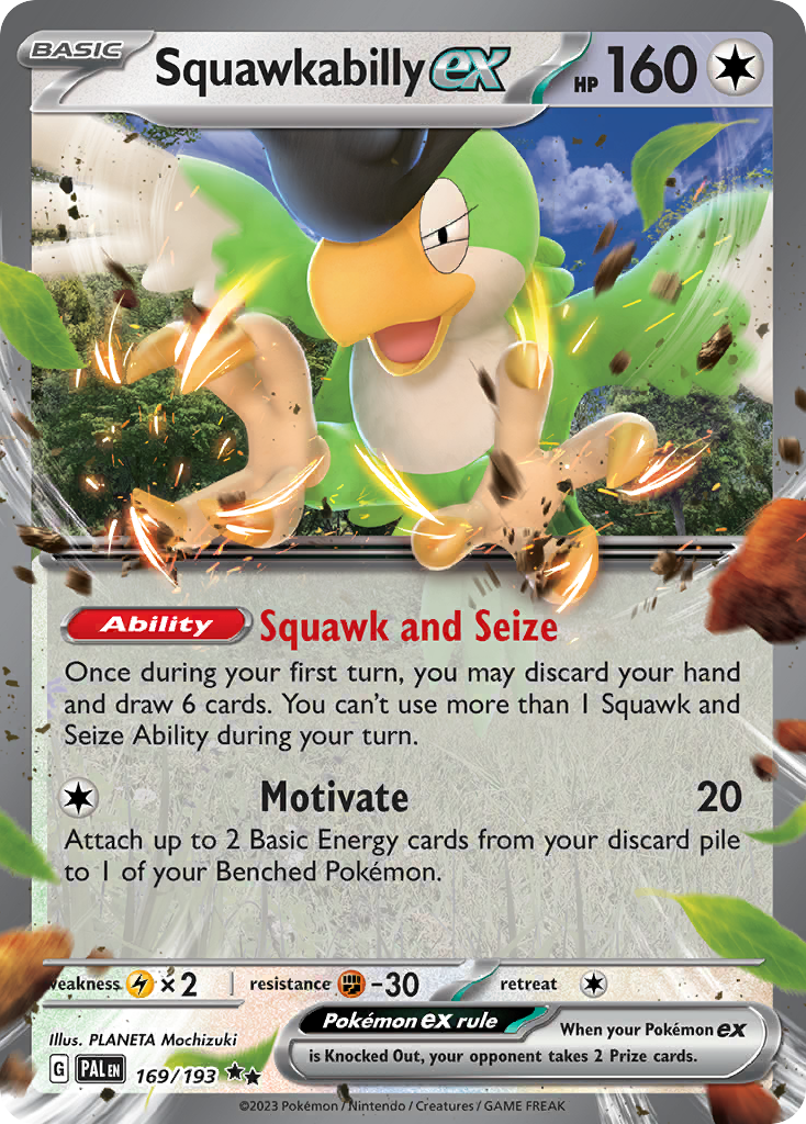 Squawkabilly ex Paldea Evolved Pokemon Card