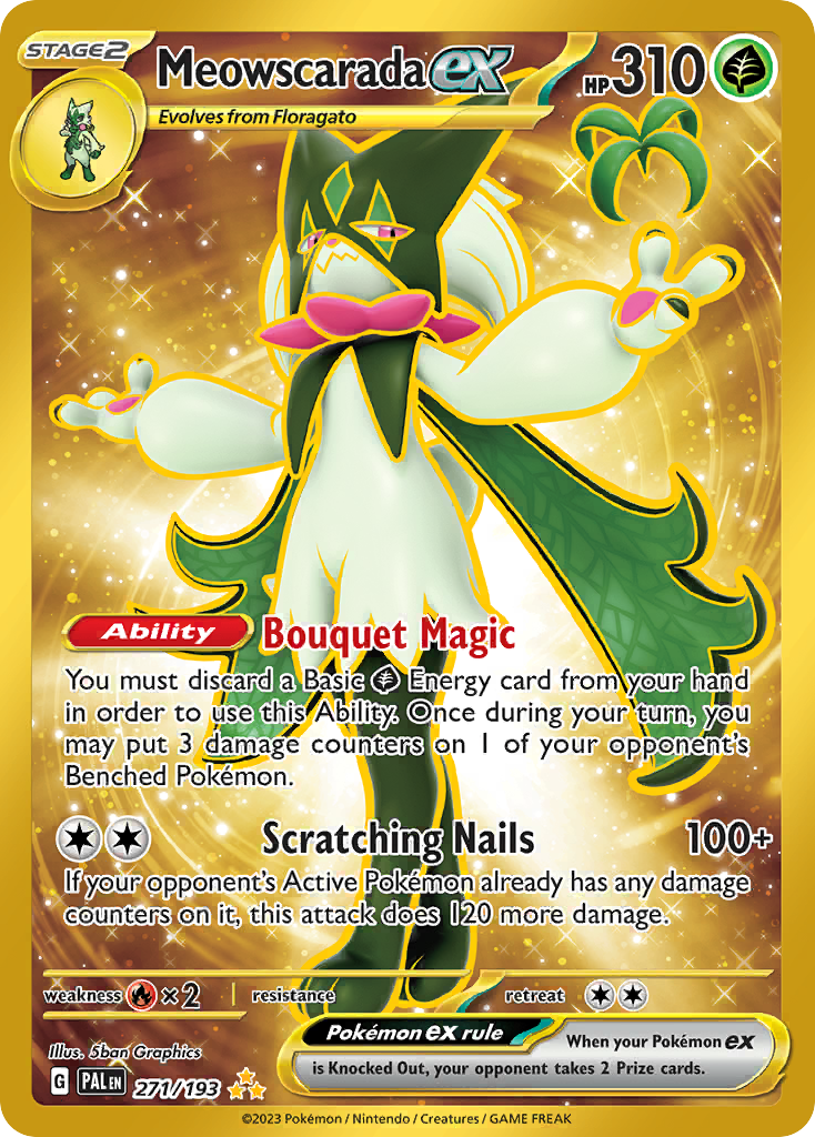 Meowscarada ex Paldea Evolved Pokemon Card