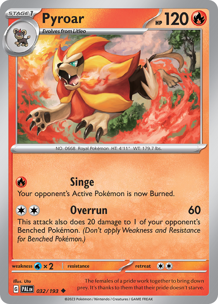 Pyroar Paldea Evolved Pokemon Card