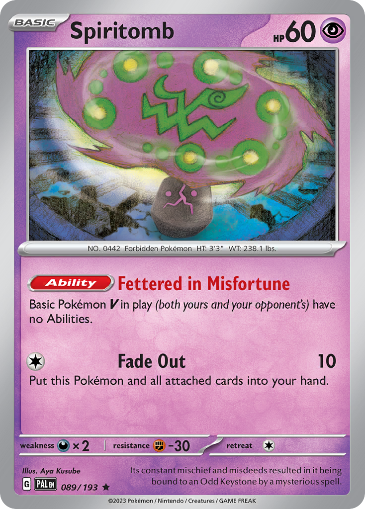 Spiritomb Paldea Evolved Pokemon Card