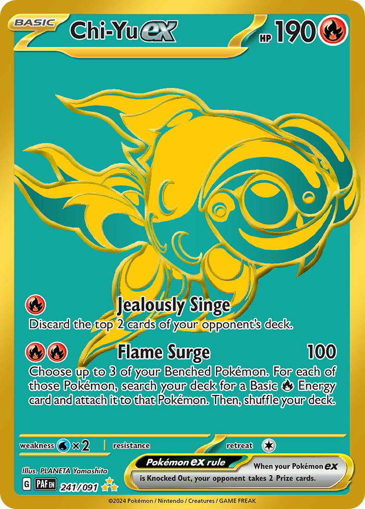 Chi-Yu ex Paldean Fates Pokemon Card