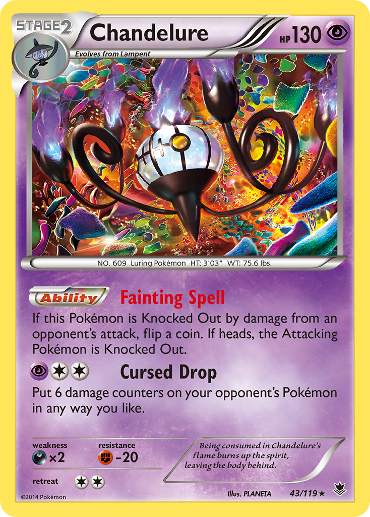 Chandelure Phantom Forces Pokemon Card.