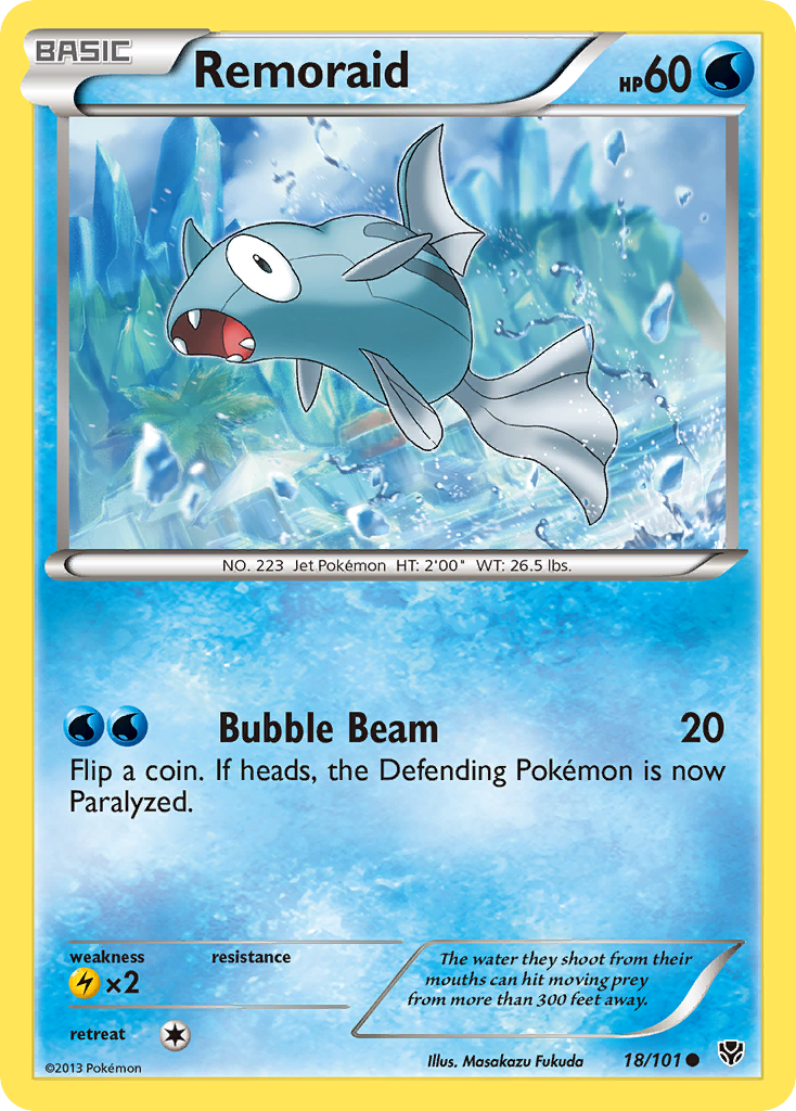 Remoraid Plasma Blast Pokemon Card.