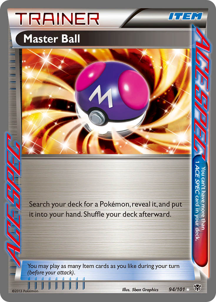 Master Ball Plasma Blast Pokemon Card.
