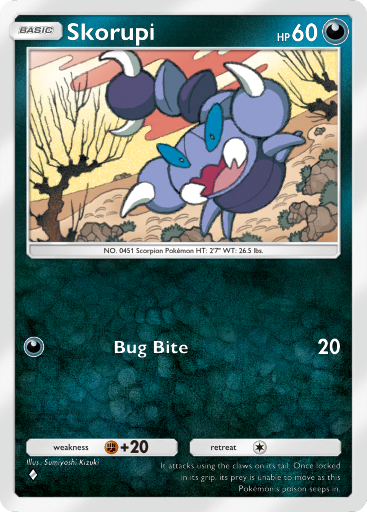 Skorupi Mega Rising Pokemon Pocket Card