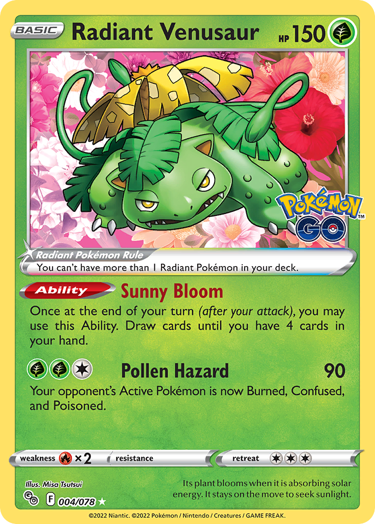 Radiant Venusaur Pokemon Go Pokemon Card