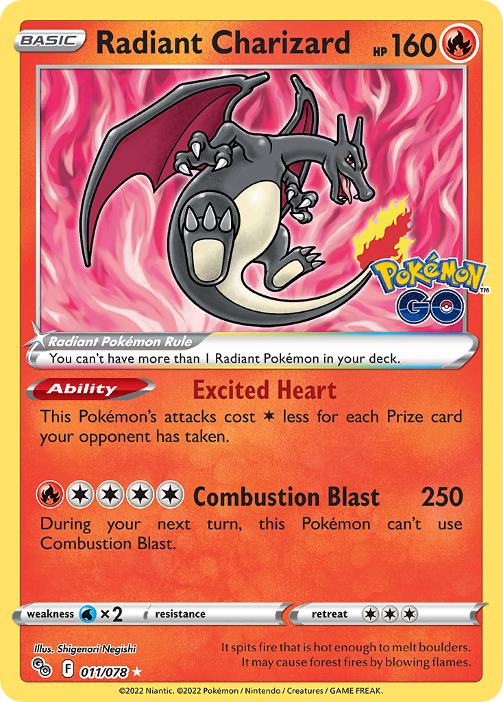 Radiant Charizard Pokemon Go Pokemon Card