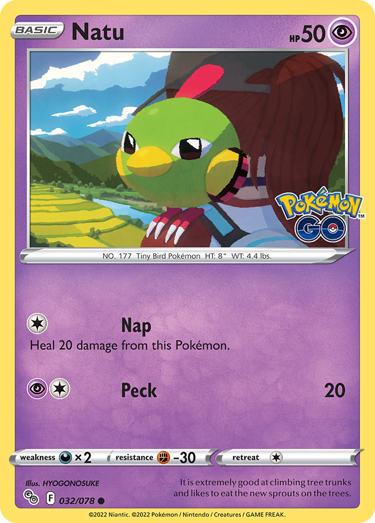 Natu Pokemon Go Pokemon Card