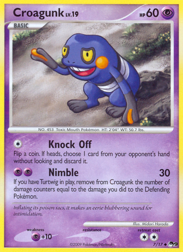 Croagunk Pokemon Card.
