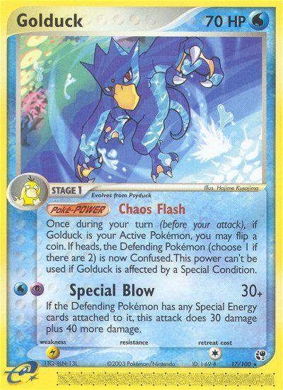 Golduck EX Sandstorm Pokemon Card.