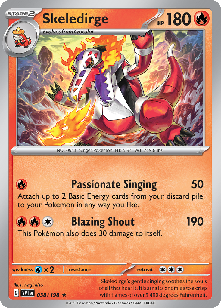 Skeledirge Scarlet & Violet Pokemon Card