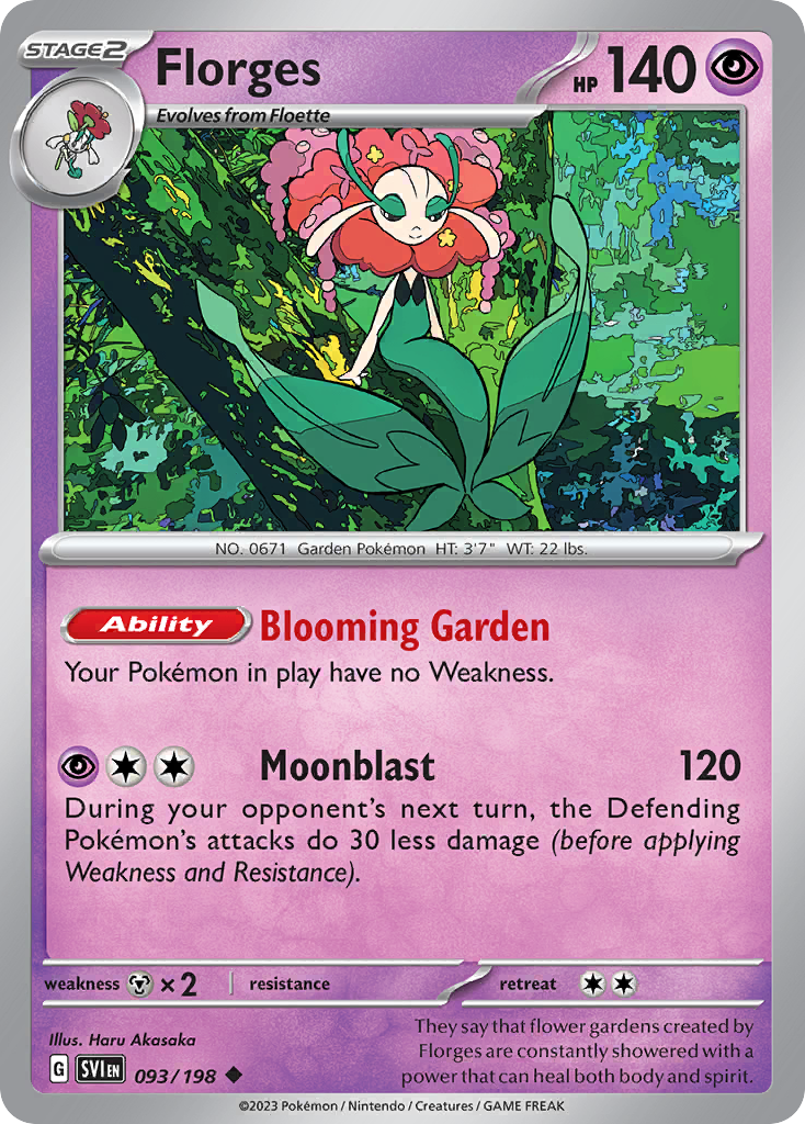 Florges Scarlet & Violet Pokemon Card