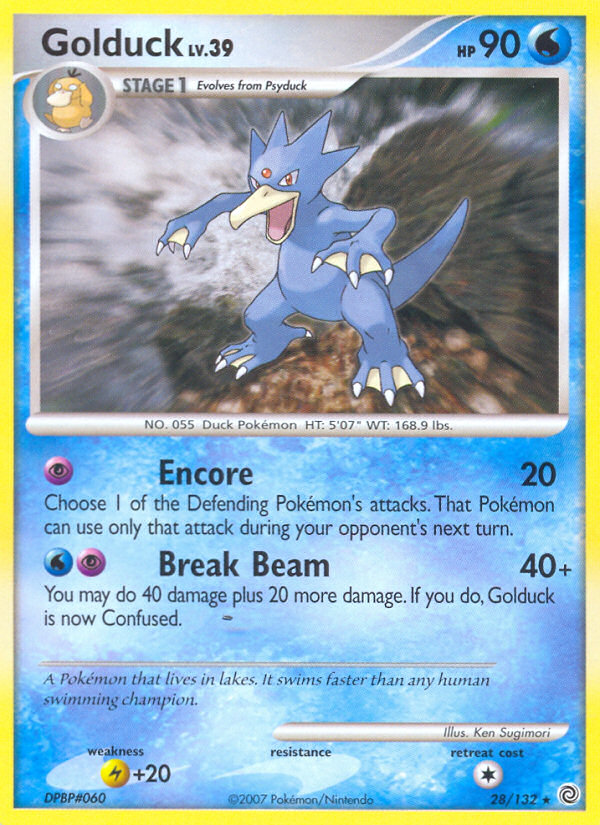 Golduck Secret Wonders Pokemon Card.