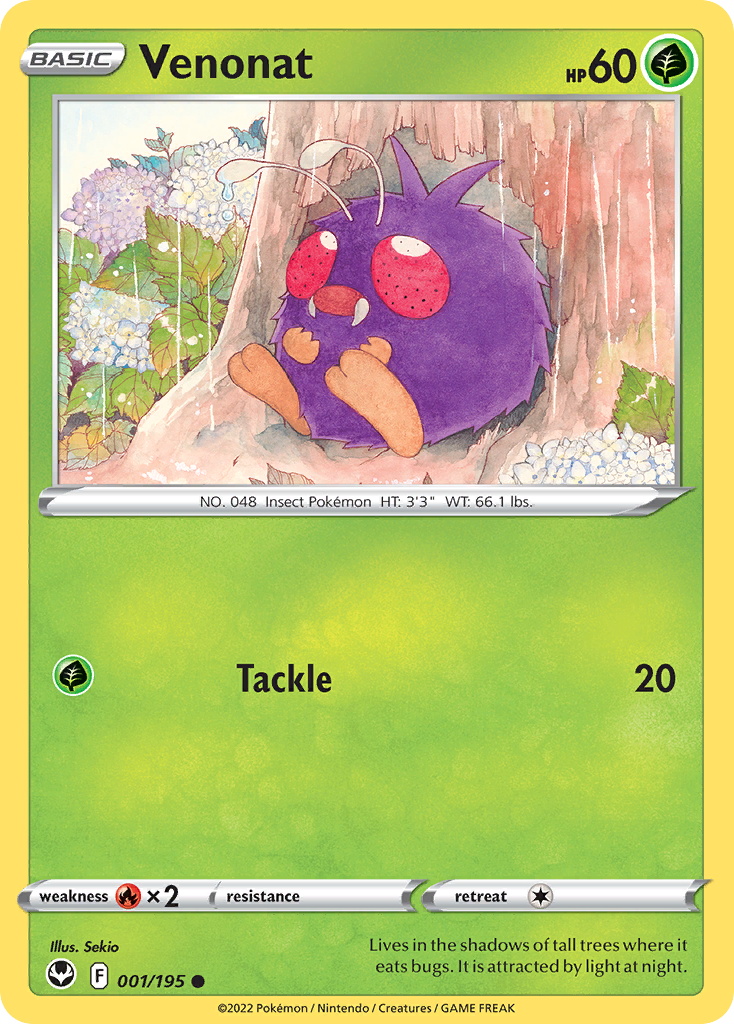 Venonat Silver Tempest Pokemon Card
