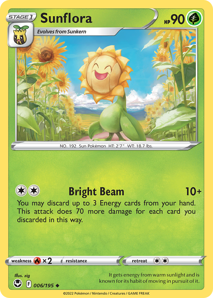 Sunflora Silver Tempest Pokemon Card
