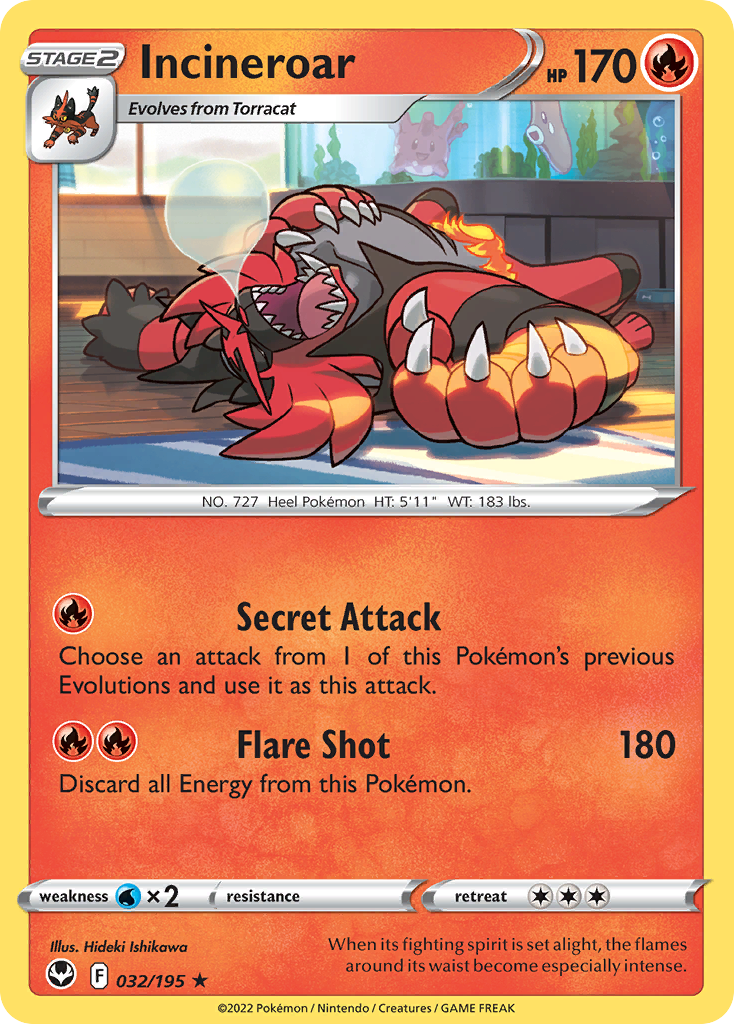 Incineroar Silver Tempest Pokemon Card