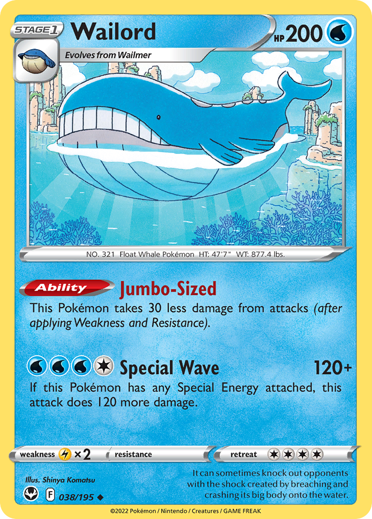 Wailord Silver Tempest Pokemon Card