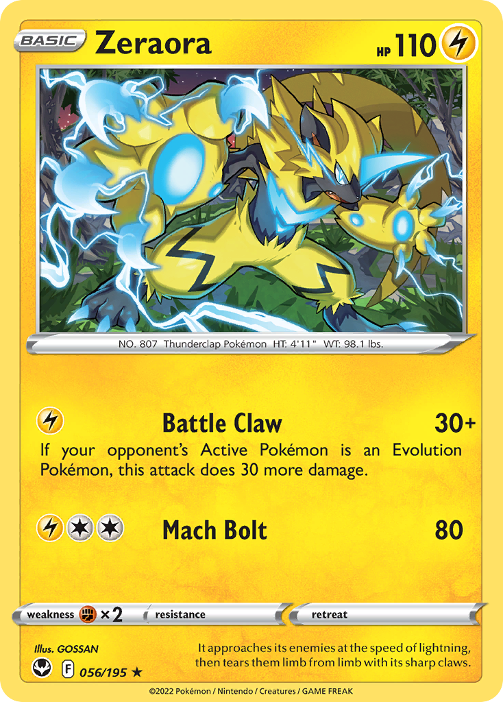 Zeraora Silver Tempest Pokemon Card