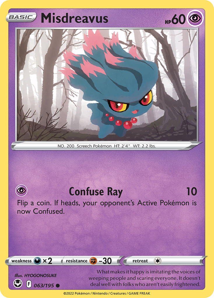 Misdreavus Silver Tempest Pokemon Card