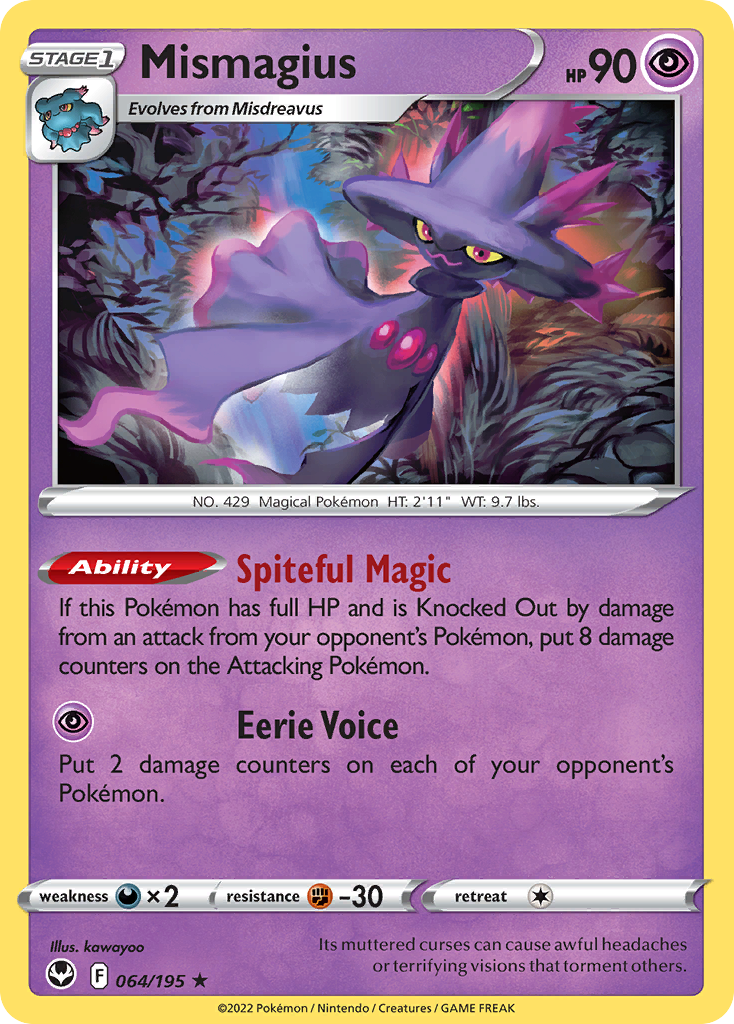 Mismagius Silver Tempest Pokemon Card