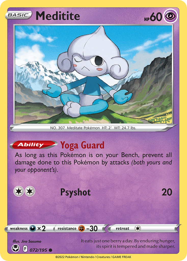 Meditite Silver Tempest Pokemon Card