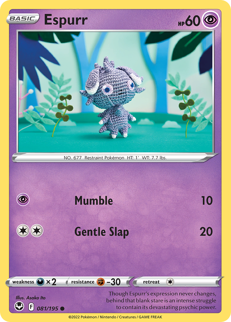 Espurr Silver Tempest Pokemon Card