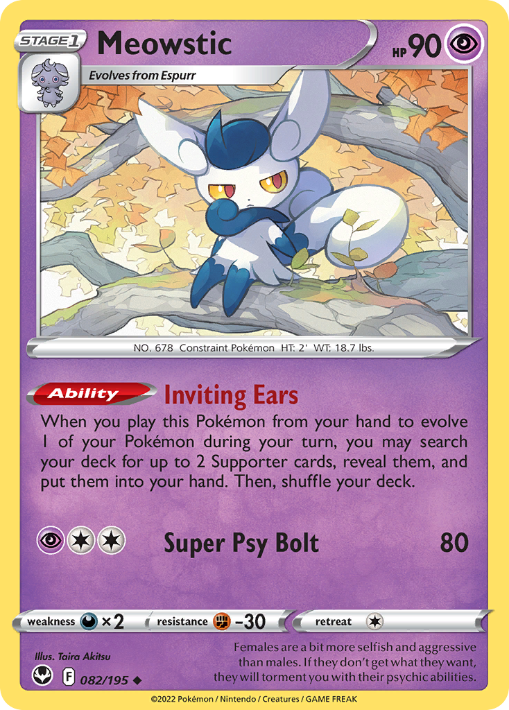 Meowstic Silver Tempest Pokemon Card