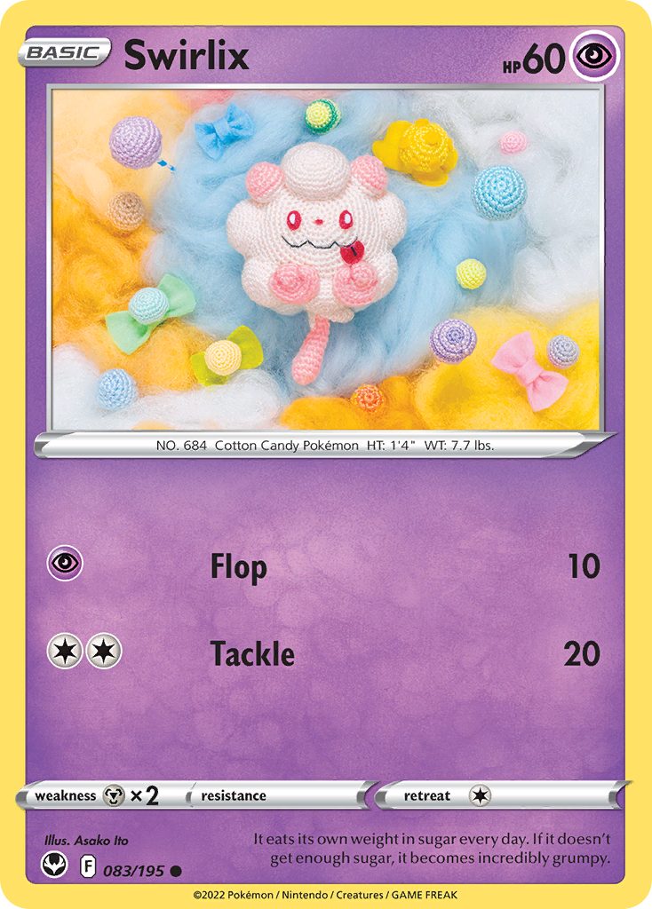Swirlix Silver Tempest Pokemon Card