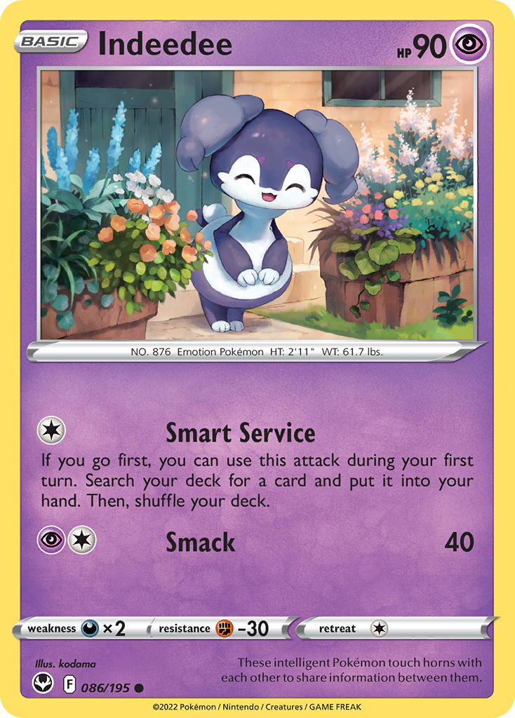 Indeedee Silver Tempest Pokemon Card