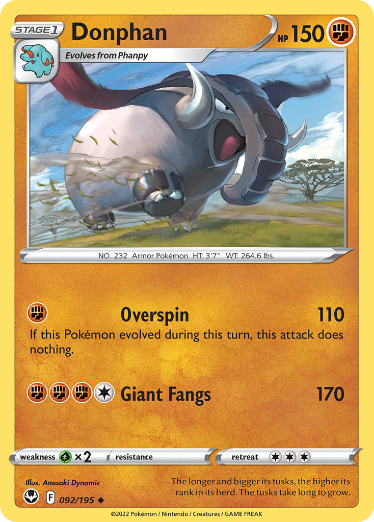 Donphan Silver Tempest Pokemon Card