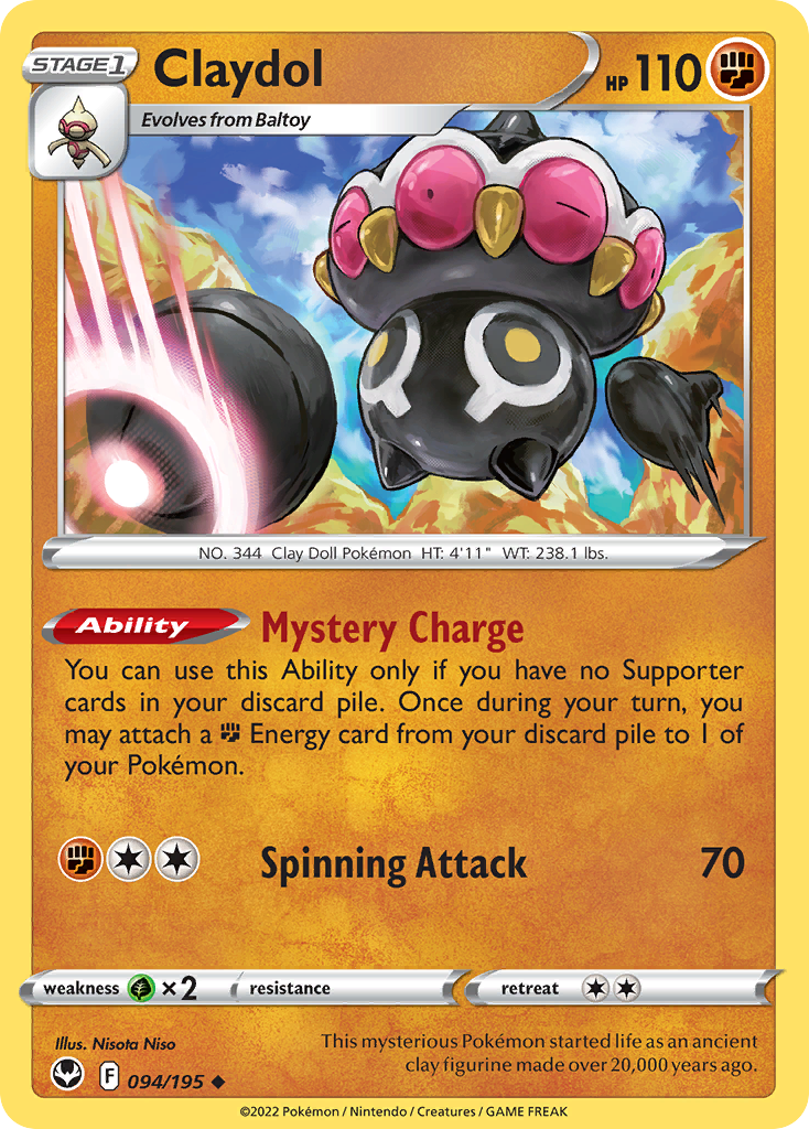 Claydol Silver Tempest Pokemon Card