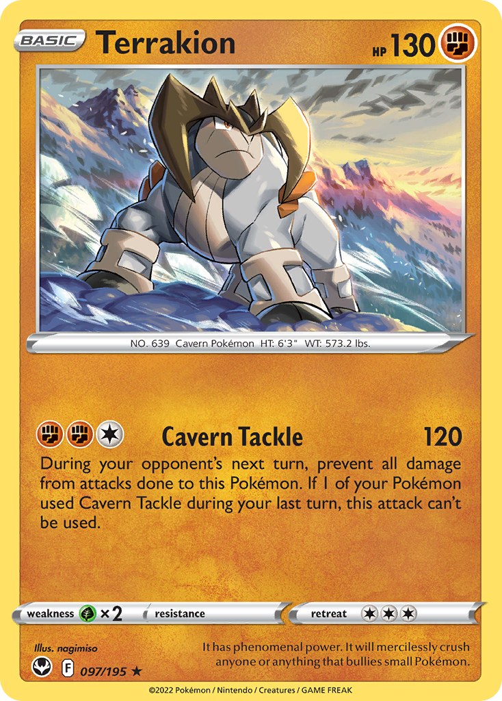 Terrakion Silver Tempest Pokemon Card