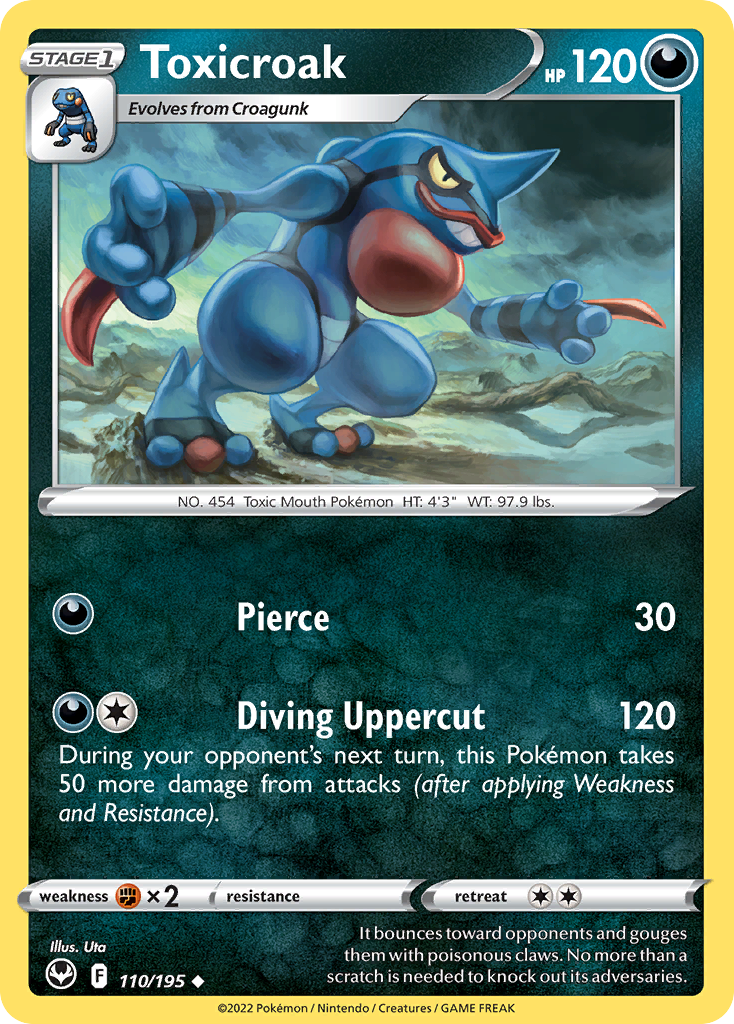 Toxicroak Silver Tempest Pokemon Card