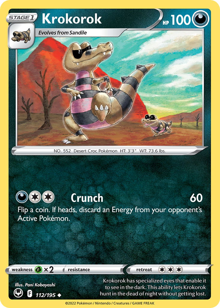 Krokorok Silver Tempest Pokemon Card