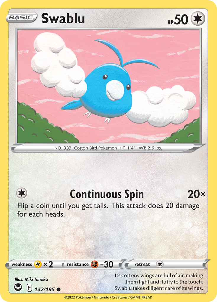 Swablu Silver Tempest Pokemon Card