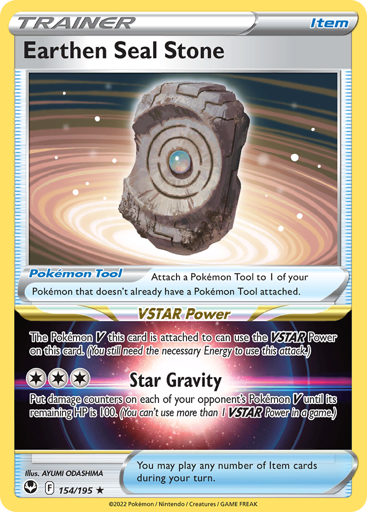 Earthen Seal Stone Silver Tempest Pokemon Card